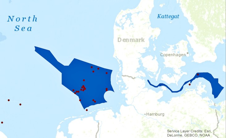 Positionen von geplanten Windparks