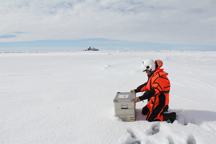 Collecting samples in polar region