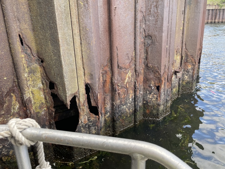 Corrosion damage at a quay. Photo: Hereon/Daniel Höche