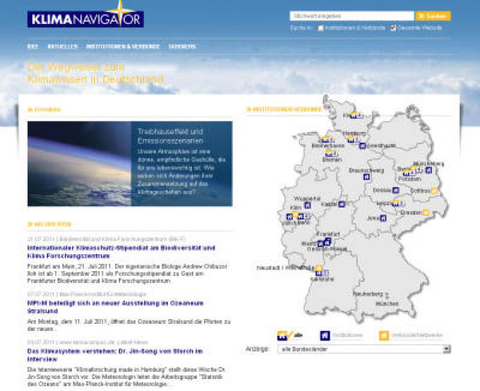 Klimanavigator Screenshot Website