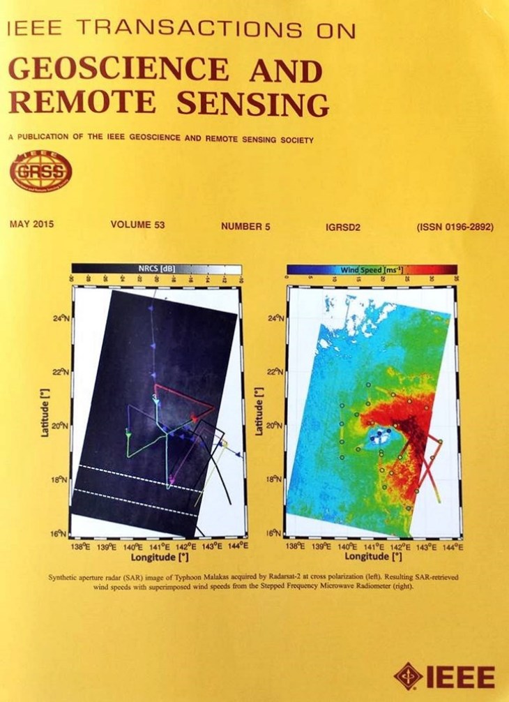 Die Arbeit von Jochen Horstmann auf der Titelseite der Mai-Ausgabe des Fachjournals „Transactions on Geoscience and Remote Sensing“.