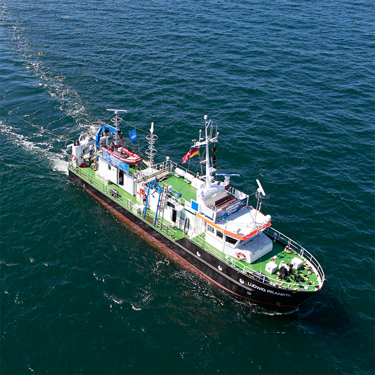 Research Vessel <i>Ludwig Prandtl</i> on a research cruise in the North Sea. -image: Torsten Fischer/ Hereon-