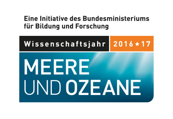 Logo Wissenschaftsjahr 2016*17 Meere und Ozeane, Eine Initiative des Bundesministeriums für Bildung und Forschung