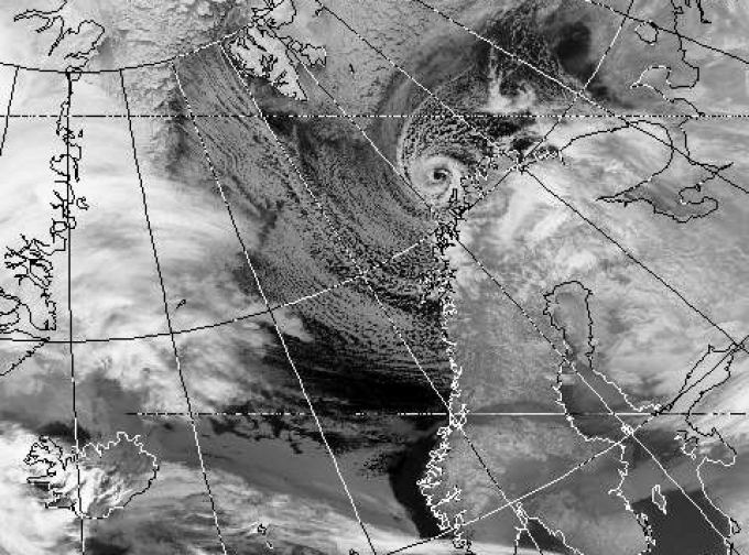 Tiefdruckgebiet während der Messkamapgne auf den Lofoten vom 31. August 2008