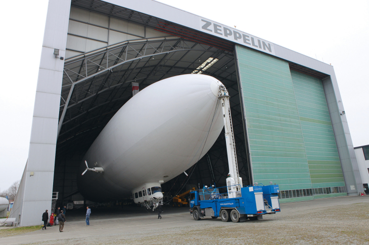 The Zeppelin in the maintenance hangar