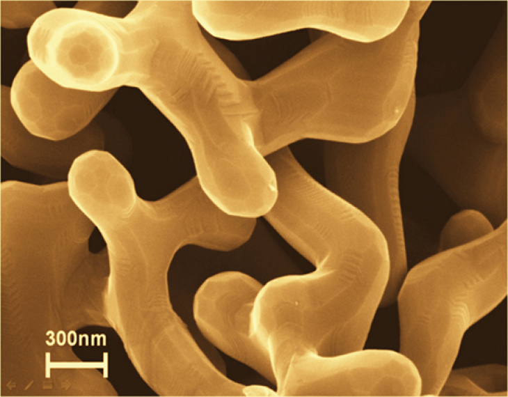 Nanoporous gold is an exciting material for applications in areas such as sensor technology. Photo: Haijun Jun Nanoporous gold